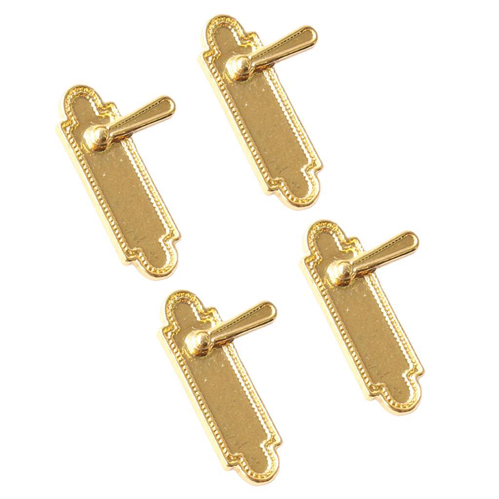 4 Pieces Dollhouse Miniature Alloy Door Locks 1/12 Dolls House Accessories