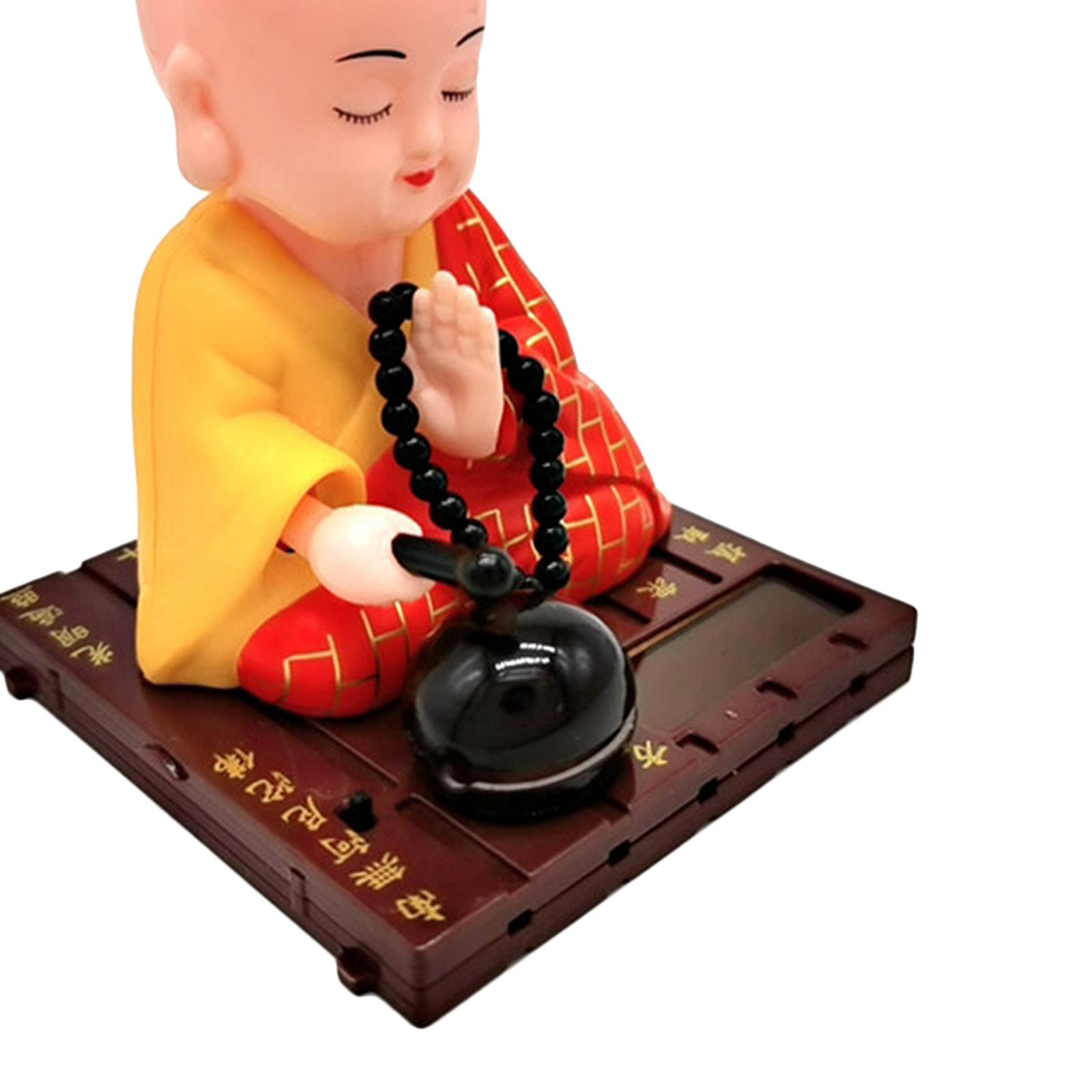 Set of 2 Cute Solar Power Dancing Toy Monk Toy Office