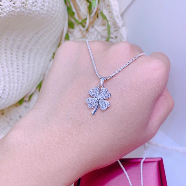 BỘ TRANG SỨC CỎ 4 LÁ BẠC TA GỒM DÂY CHUYỀN NHẪN BÔNG TAI -