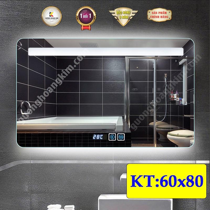 Gương led nhà tắm chữ nhật trang điểm treo tương đèn led cảm ứng thông minh kích thước 60x80 cm - guonghoangkim mirror