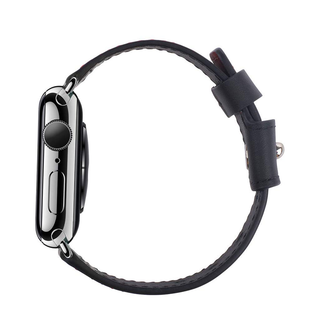 Dây đồng hồ Apple Watch, dây da Handmade 04 khóa thép không gỉ cho Apple Watch