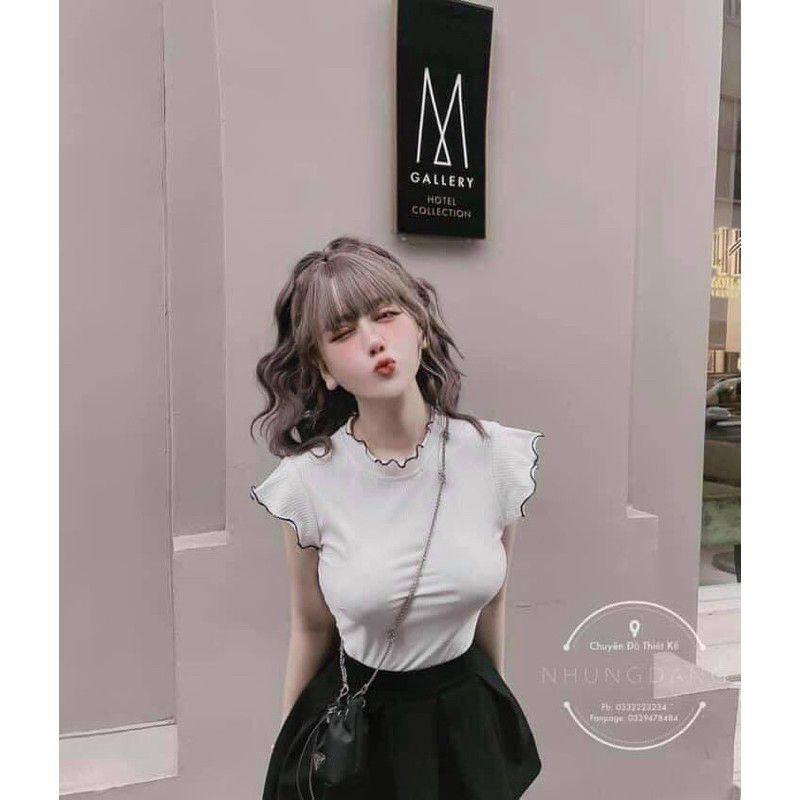 Áo Thun Nữ Kiểu Len Tăm Bo Viền Cổ Tay Mềm Đẹp - LH117