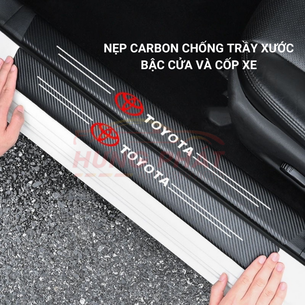 Nẹp Dán Vân Carbon Chống Trầy Xước Bảo Vệ Bậc Cửa Và Cốp Xe Ô Tô Full Các Dòng Xe