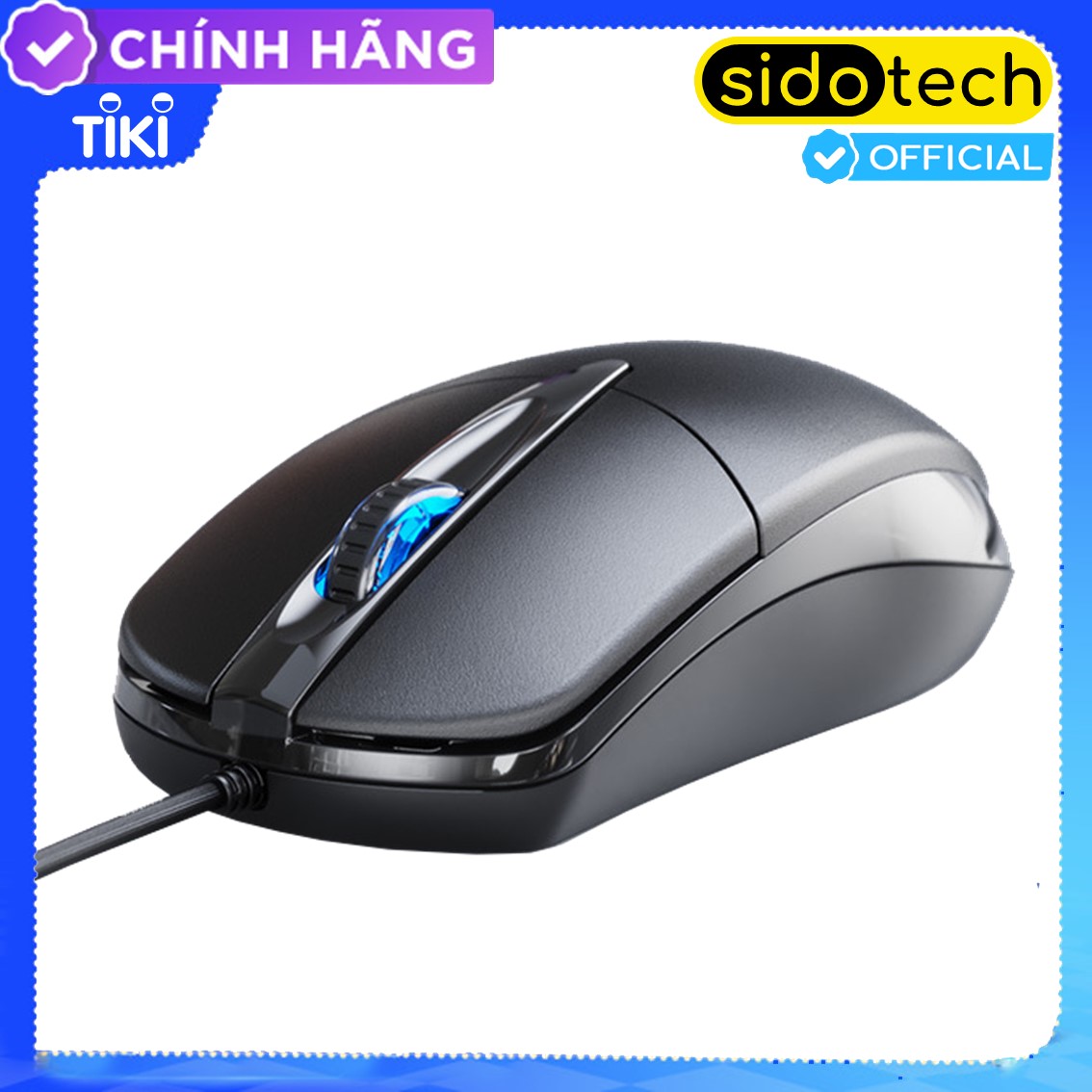 Chuột máy tính có dây văn phòng gaming SIDOTECH P20 giá rẻ thiết kế Silent tắt tiếng click lạch cạch, chống ồn ban đêm, có độ nhạy DPI 1200 phù hợp chơi game thiết kế lập trình làm việc trên laptop pc - Hàng Chính Hãng