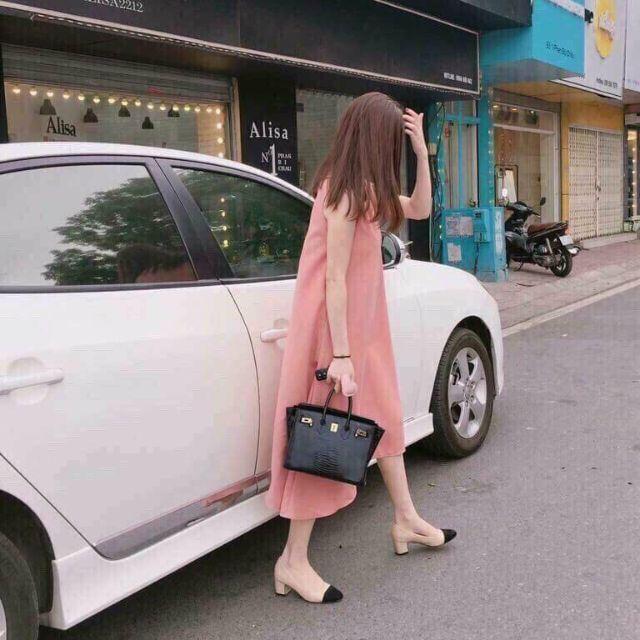 Đầm váy suông hồng ruốc