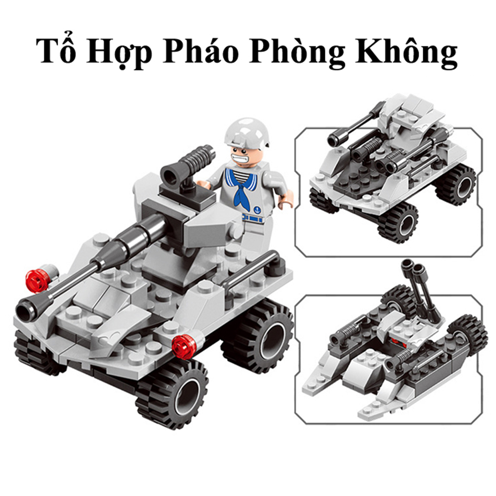 Đồ Chơi Xếp Hình Chiến Hạm 6 IN 1 Chất Liệu Nhựa ABS An Toàn Thân Thiện Cho Bé