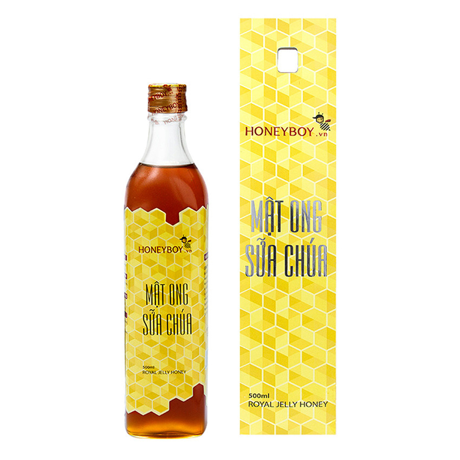 Combo Mật Ong Thiên Nhiên Honeyboy (500ml) + Mật Ong Sữa Chúa Honeyboy (500ml) - Tặng Nghệ Đen Mật Ong Honeyboy (80g)