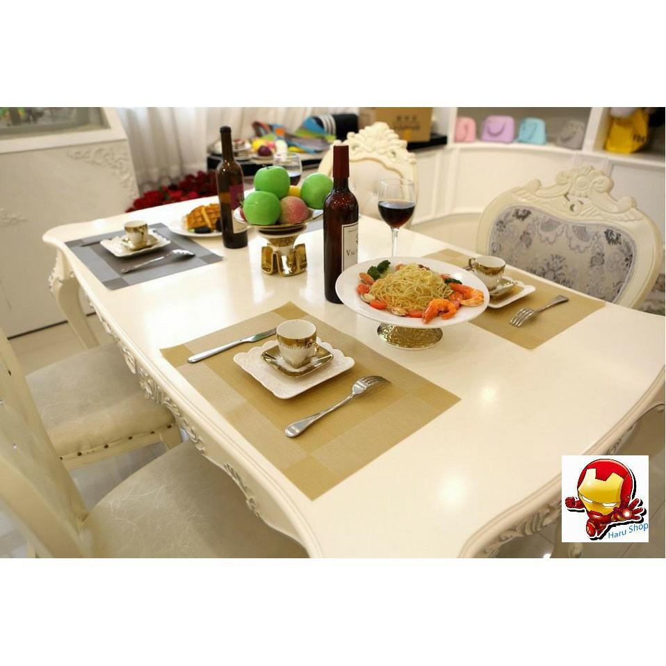 Miếng lót bàn ăn PVC Polyester   phong cách châu Âu 45x30cm