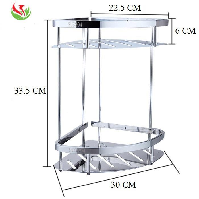 Kệ góc nhà tắm, giá để đồ nhà tắm INOX 304 cao cấp treo tường
