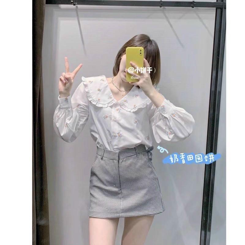 Quần váy chữ A 2 màu đen/ kẻ cho nữ CVN077