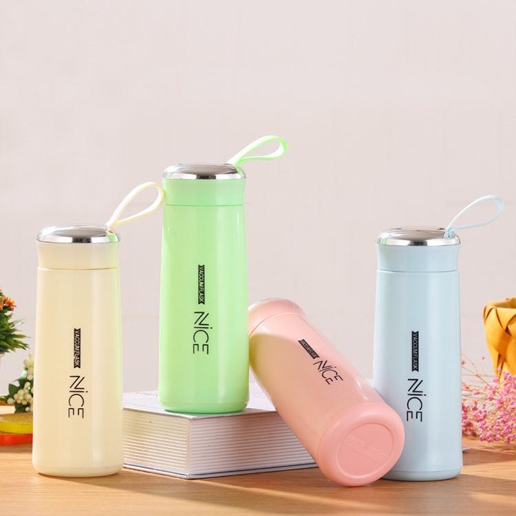 Bình đựng nước Nice bọc nhựa giữ nhiệt nhẹ 400ml, nhỏ gọn và xinh xắn đảm bảo an toàn sức khỏe - Yumeshop94