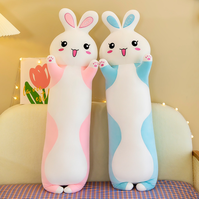 Gối Ôm Thỏ Trắng Dễ Thương Siêu Mềm Mịn Siêu Hot  Chất Vải Miniso 4 Chiều Mềm Mại, Co Giãn, Êm Ái