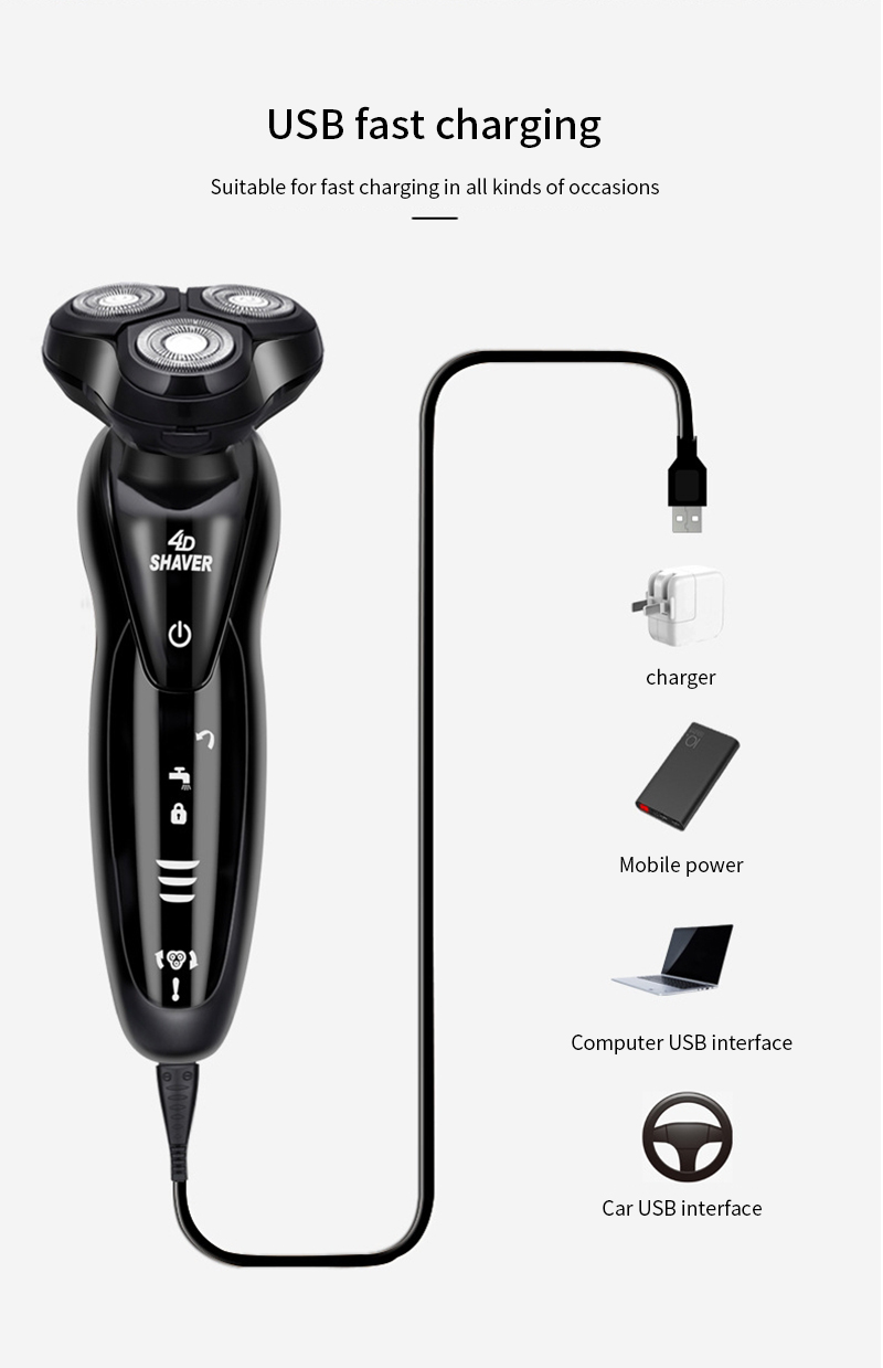 Máy cạo râu đa năng dùng điện Shaver RQ9001 chống nước IPX7 - Hàng nhập khẩu