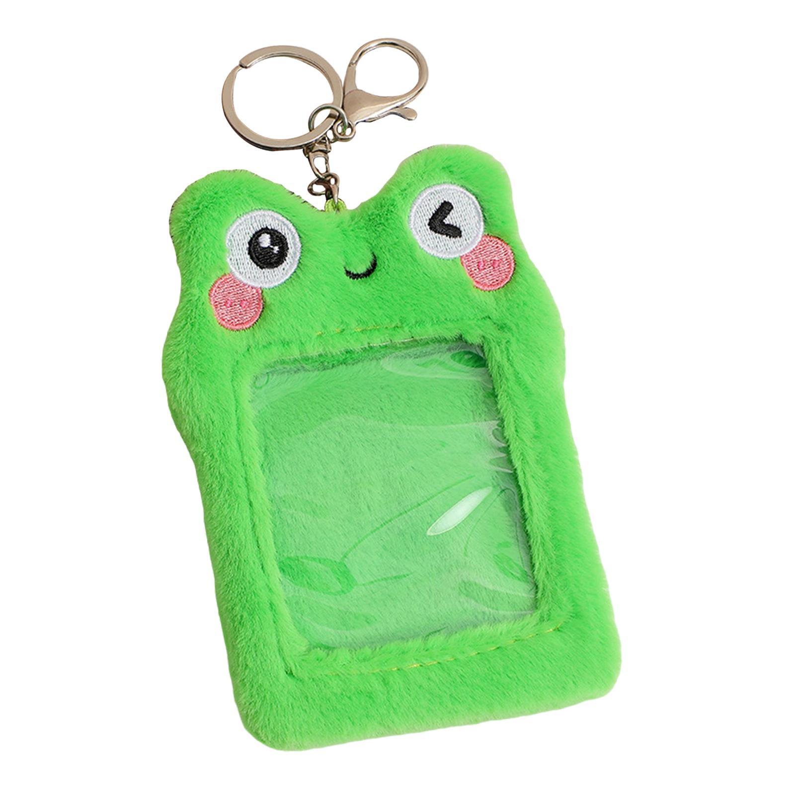 Cute Plush Photocard Holder Card Holder Keychain Protector Photo Sleeve Card Holder Case for Sports Cards Football Cards
