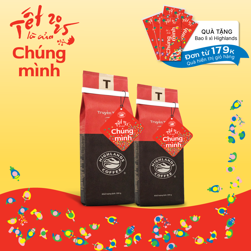 Combo 2 Gói Cà Phê Rang Xay Truyền Thống Highlands Coffee 200G