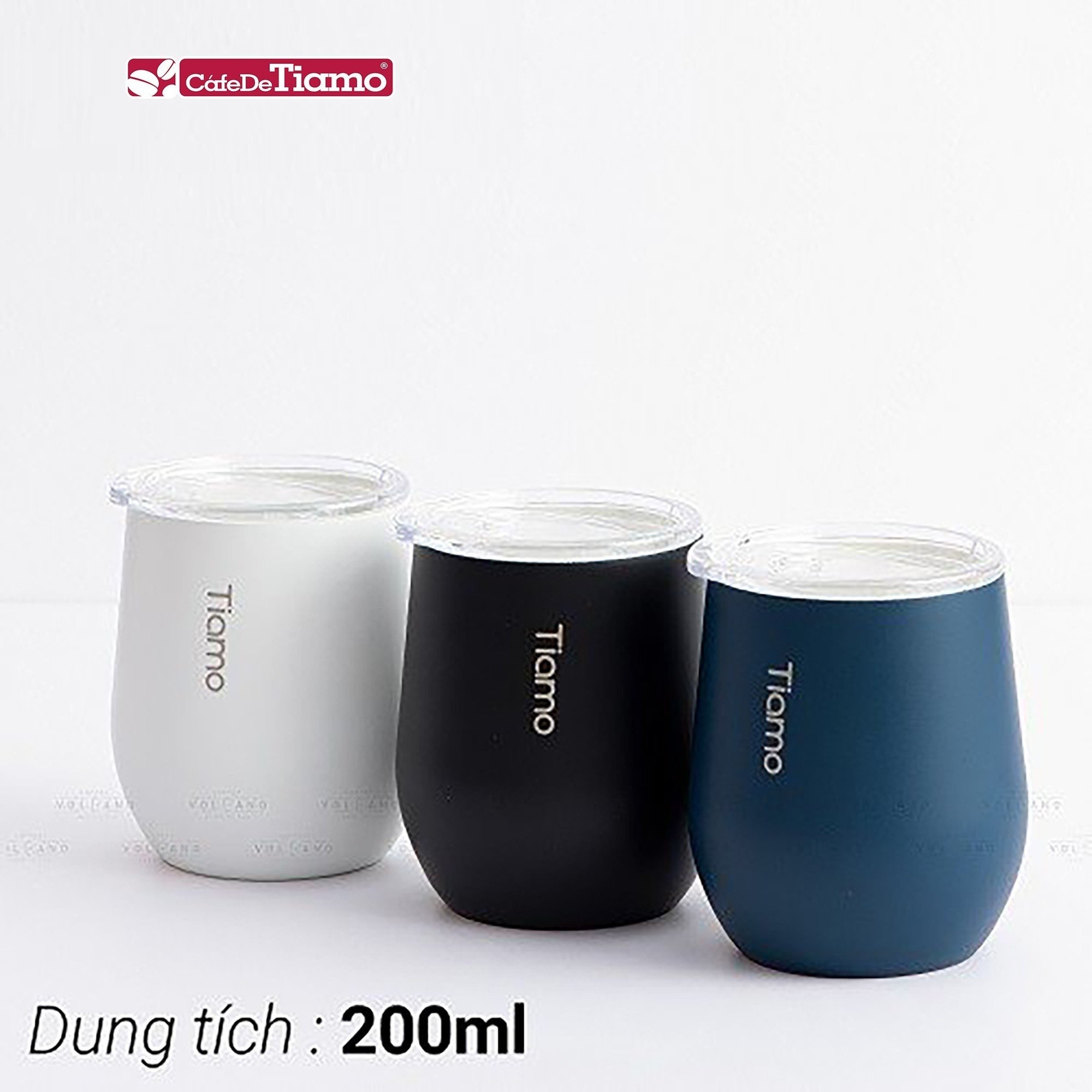 Ly cà phê trà inox phủ sứ chân không Tiamo 200ml