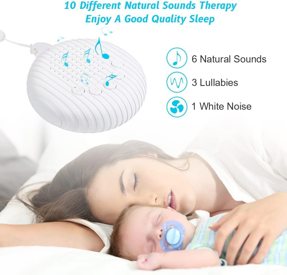 Máy chống ồn trắng di động, Máy chống ồn trắng ngủ với 10 âm thanh nhẹ nhàng