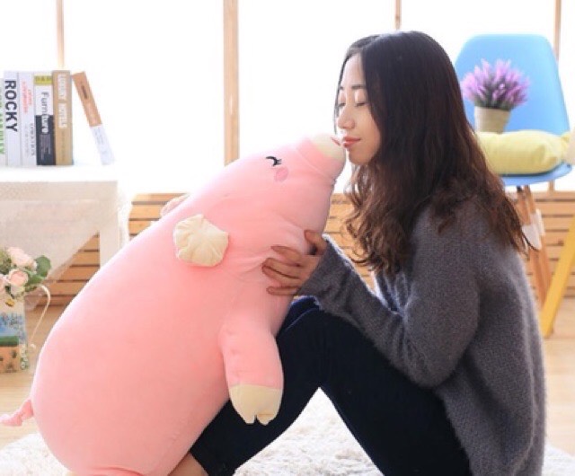 Gấu bông lợn hồng to mịn