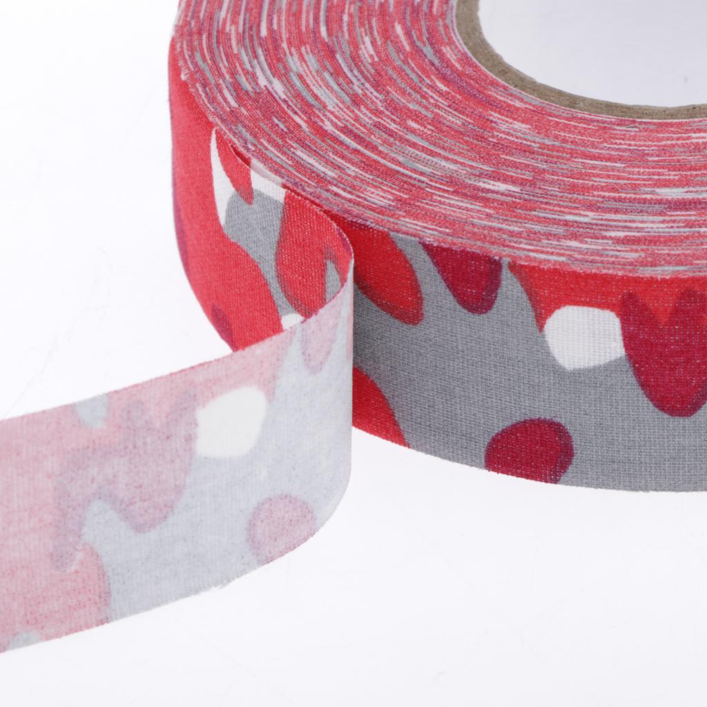 2 Rolls Anti-Skid Wearproof Ice Roller Hockey Stick Grip Tape Red Camo