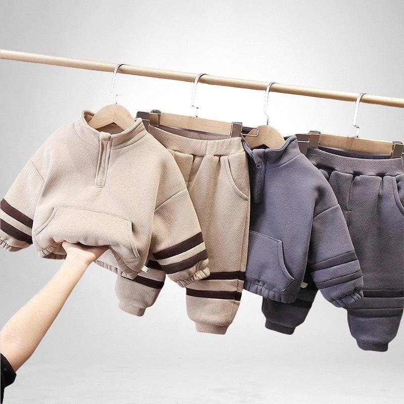 Bộ Nỉ Bông Cho Bé, Bộ Nỉ Cổ Khóa Chất Nỉ Bông Cực Ấm Cho Bé - ROSY KIDS