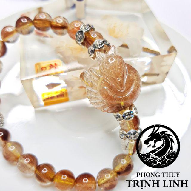 VÒNG TAY HỒ LY NÂU CAM THIẾT KẾ 925