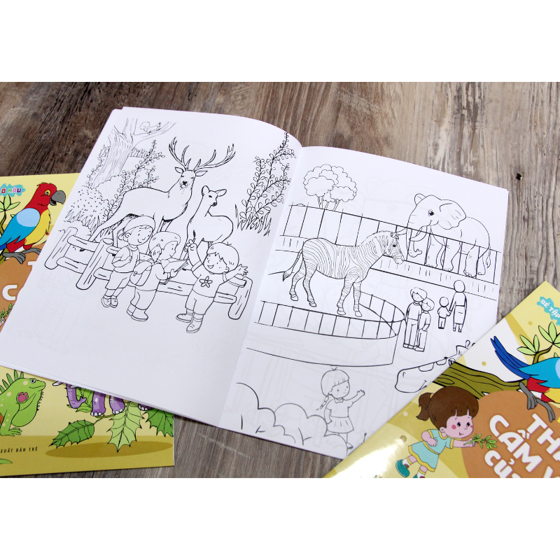 Bé tập tô màu - Thảo cầm viên của em
