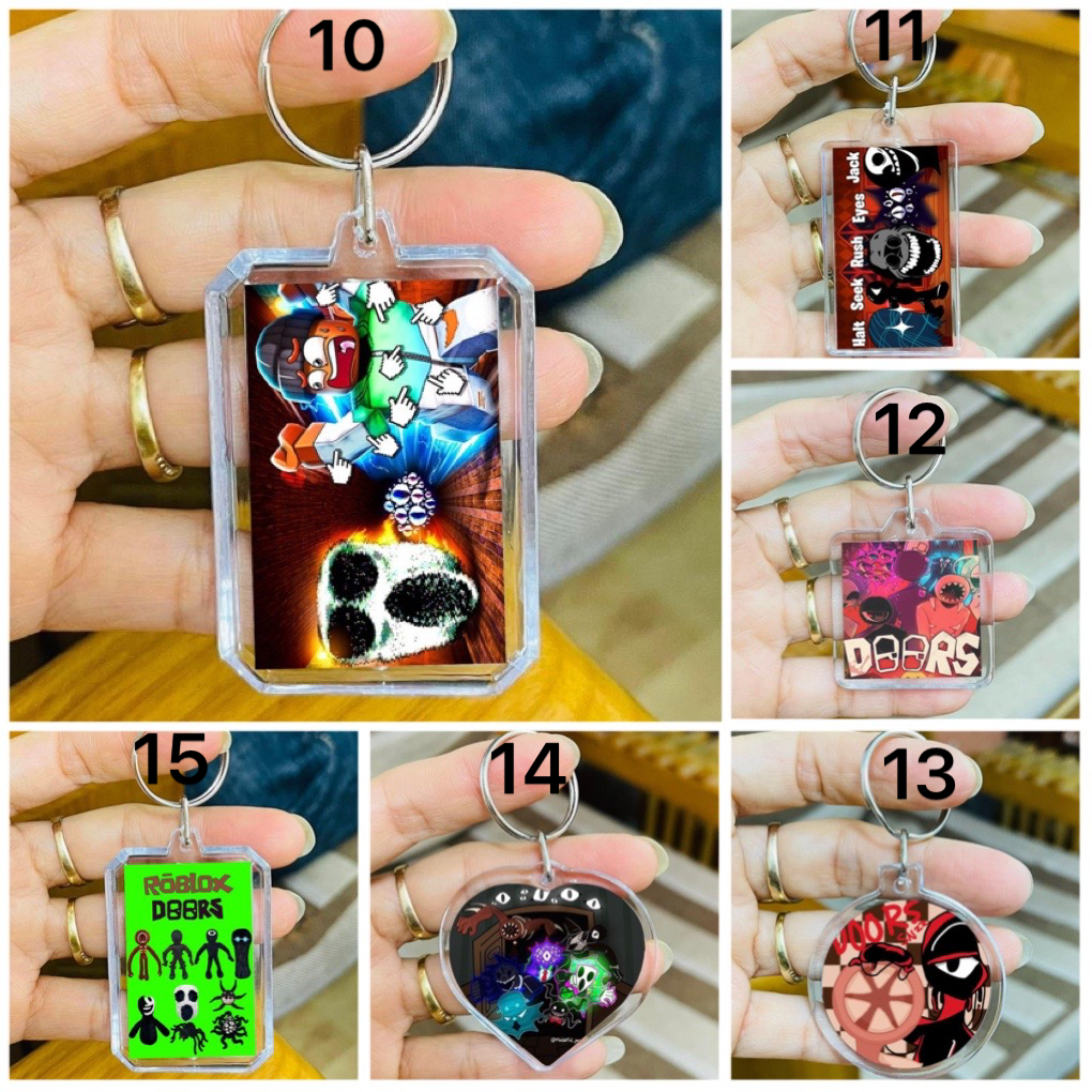 Móc treo khoá Roblox Doors Ambush figure seek hide Rush Eyes Halt Jack Glitch/ moca khoá Game Roblox Doors Ambush fig