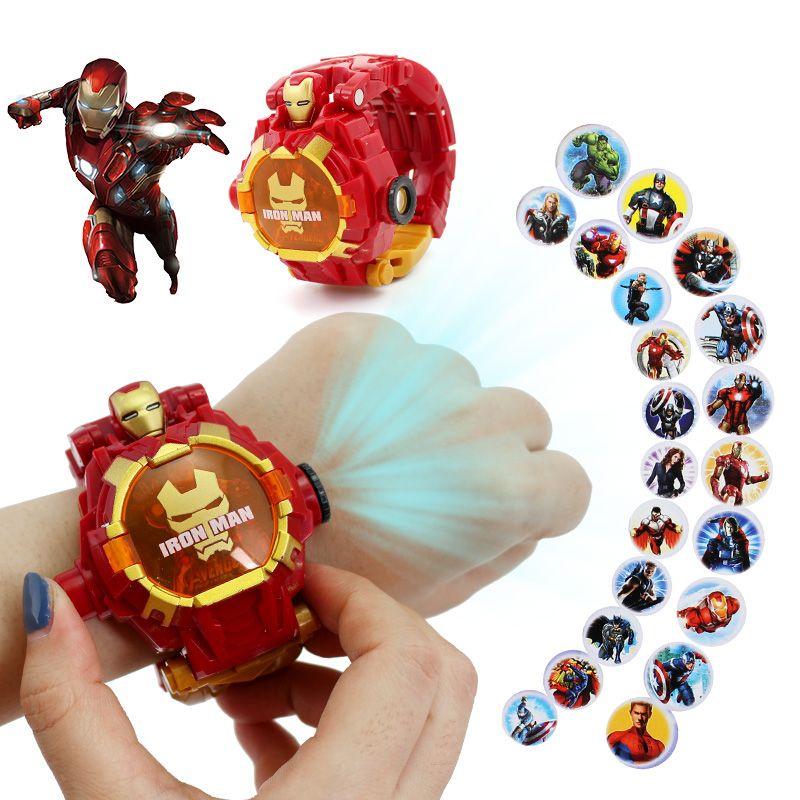 (Có Sẵn) Đồng Hồ Biến Hình Các Nhân Vật Siêu Anh Hùng Avengers / Elsa Đeo Tay Cho Bé Trai/ Bé Gái