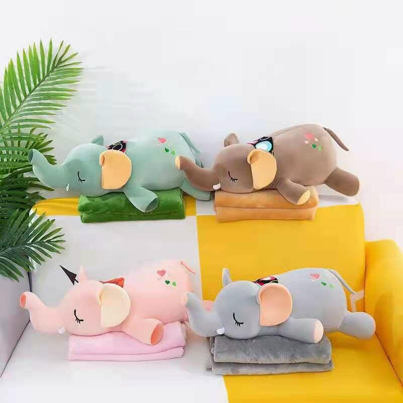 Bộ chăn gối văn phòng đa năng hình quả-hình thú, Thú bông có chăn, thú nhồi bông, chăn mỏng