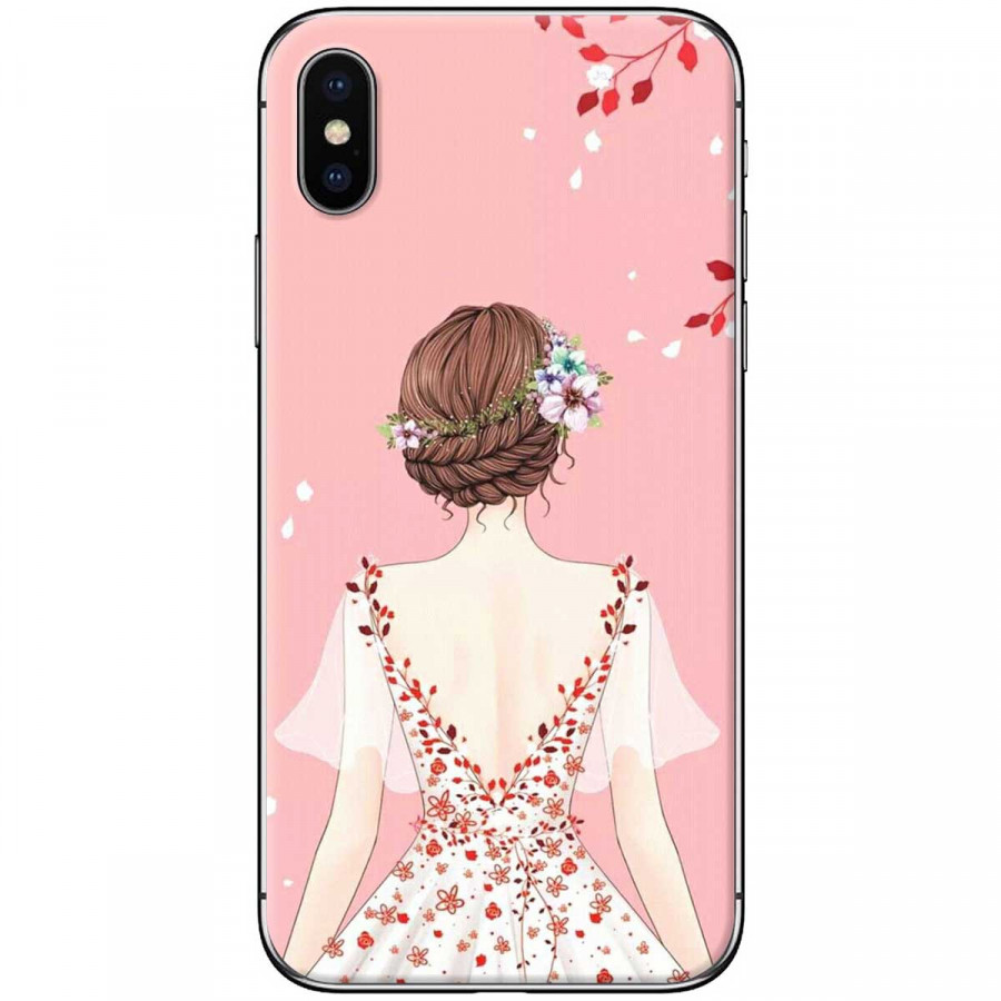 Ốp lưng dành cho iPhone XS Max Cô gái áo hồng