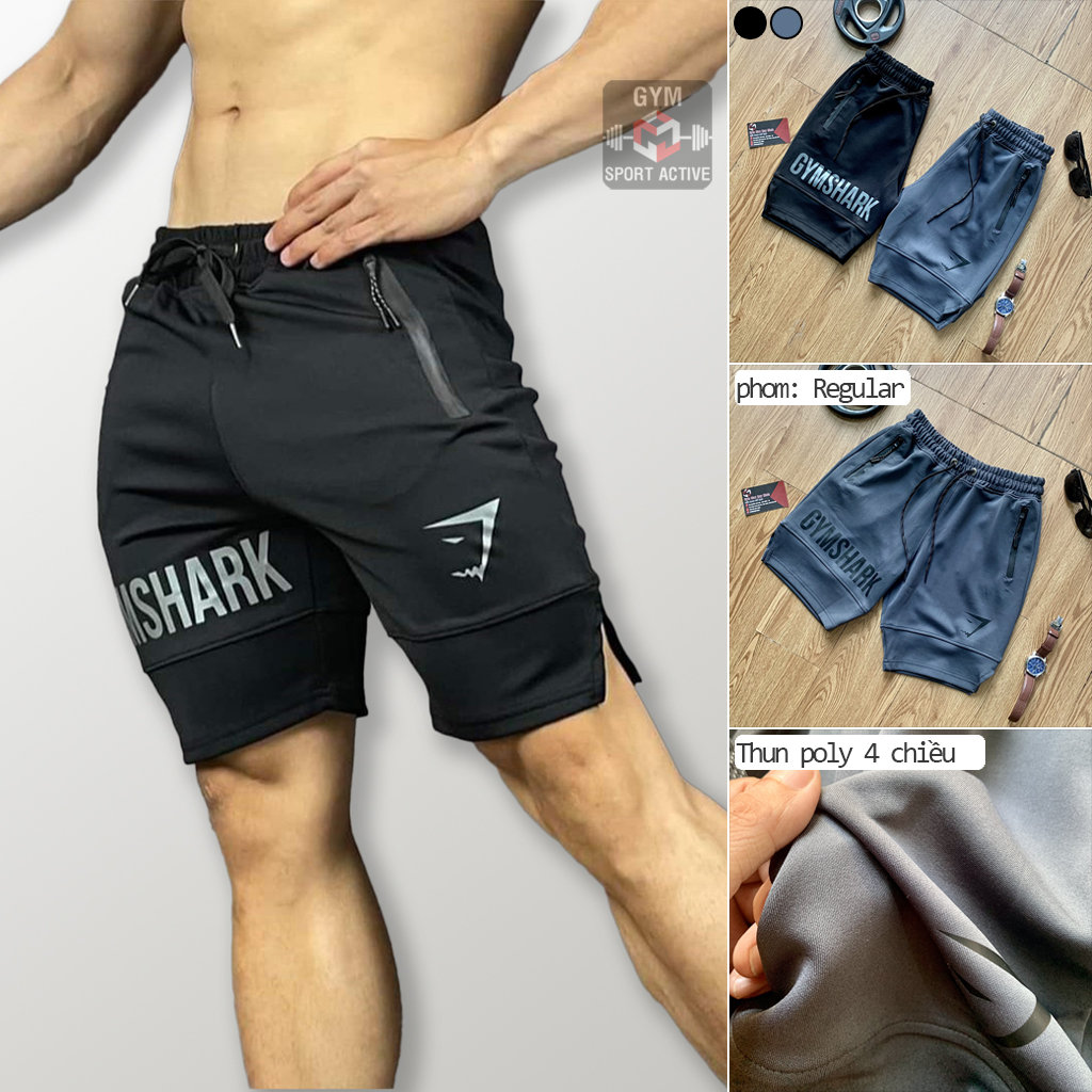 Quần short nam thể thao quần đùi tập gym nam phom đẹp trẻ trung short Gymshar'k thun poly 4 chiều