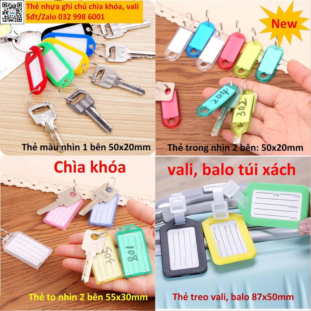 combo 10 Thẻ nhựa ghi chú treo chìa khóa m