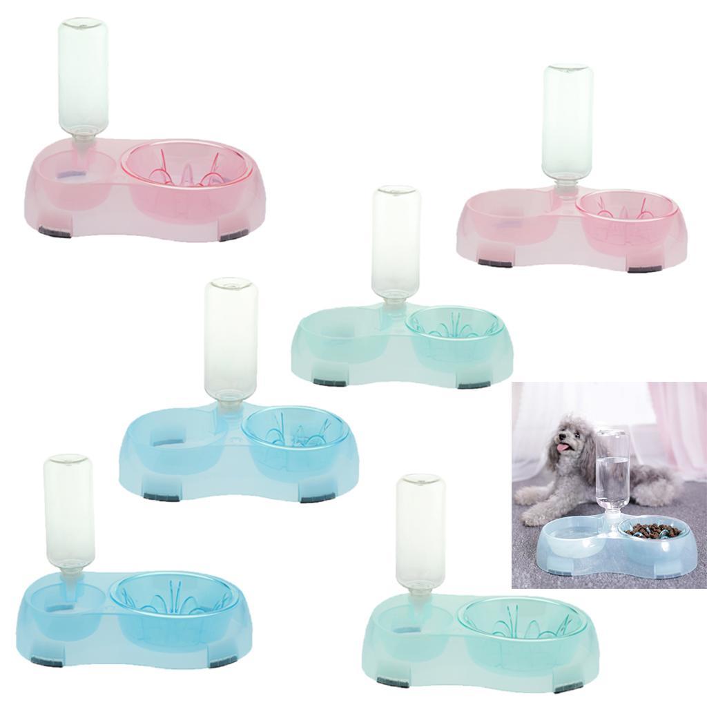 Pet Food Water Feeder Pet Automatic Waterer Dog Cat Water Food Bowl Blue S