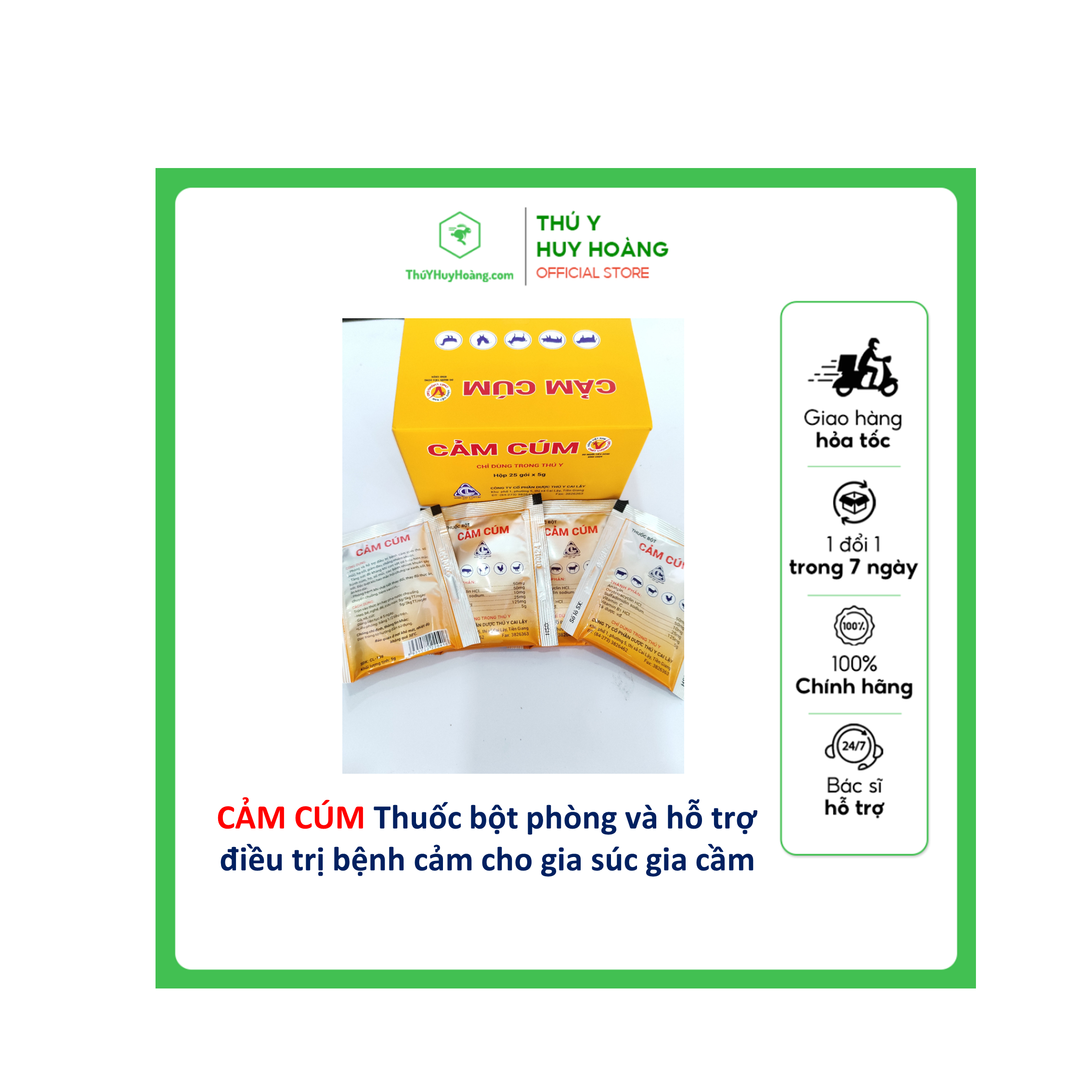 Thuốc bột CẢM CÚM 5g phòng và hỗ trợ điều trị bệnh cảm cúm
