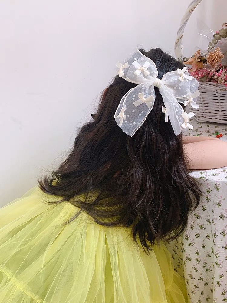 Kẹp tóc nơ tiểu thư - kẹp tóc nơ ren ullzang hàn quốc mẫu mới hot hit