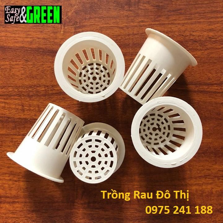 500 rọ nhựa trồng rau thủy canh phi 55 màu trắng