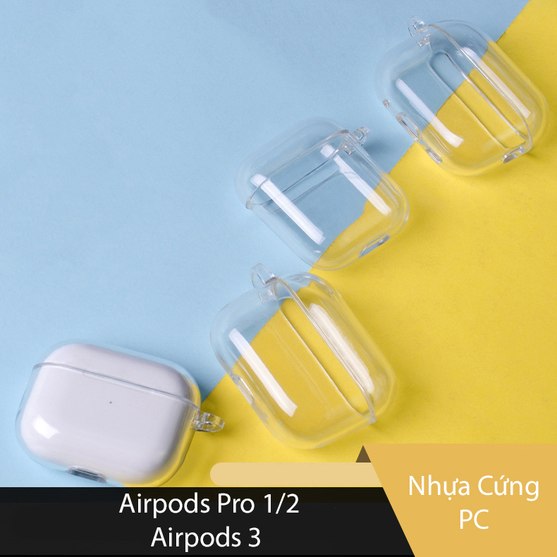 Ốp Nhựa Cứng Trong Suốt cho Airpods 3 / Airpods Pro 2 - Hàng Chính Hãng