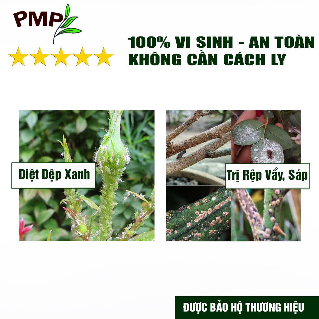 Chế phẩm vi sinh Biomic PMP diệt sâu xanh, sâu tơ, trĩ, nhện đỏ, rệp, sùng đất, tuyến trùng cho rau sạch, hoa, cây cảnh