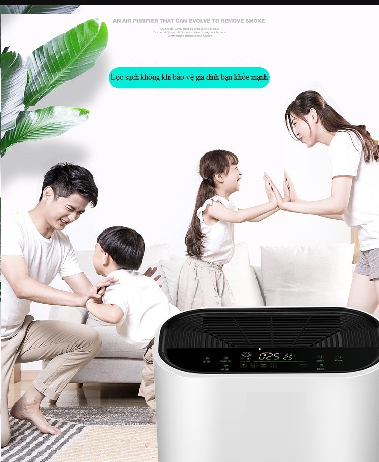 Máy lọc không khí Air Purifier siêu màng lọc HEPA giám sát mức ô nhiểm không khí và chạy tự động