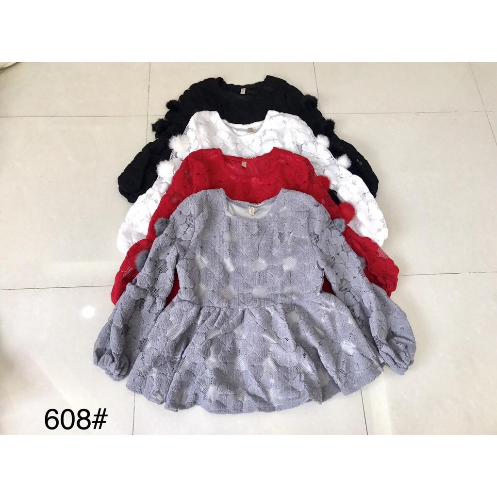 G02. 608. ÁO BABYDOLL QUẢ BÔNG HOA NỔI