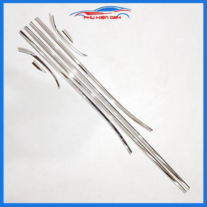 Bộ nẹp viền chân kính cong kính Vinfast Fadil 2019-2022 Inox sáng bóng chuẩn form xe