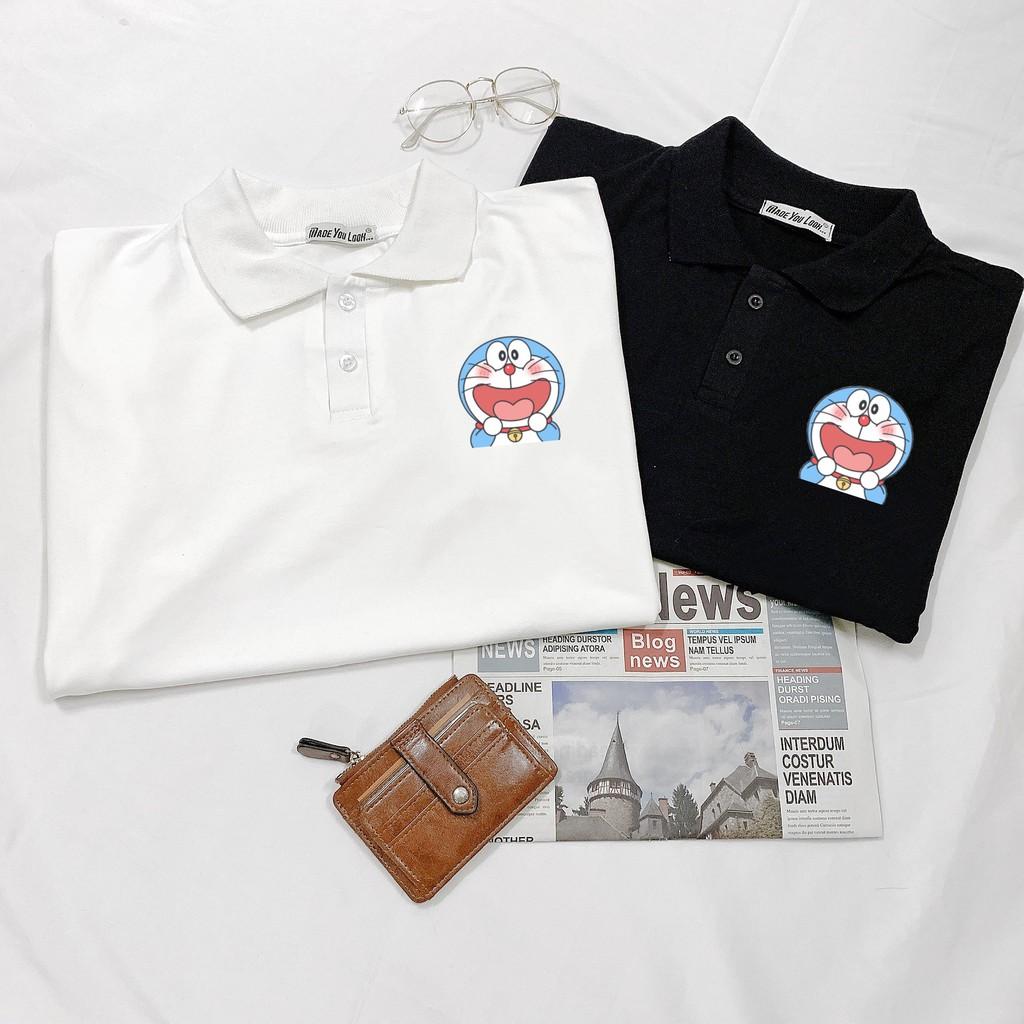 Polo Áo Thun Tay Lỡ Unisex Đô Rê Mon Form Rộng