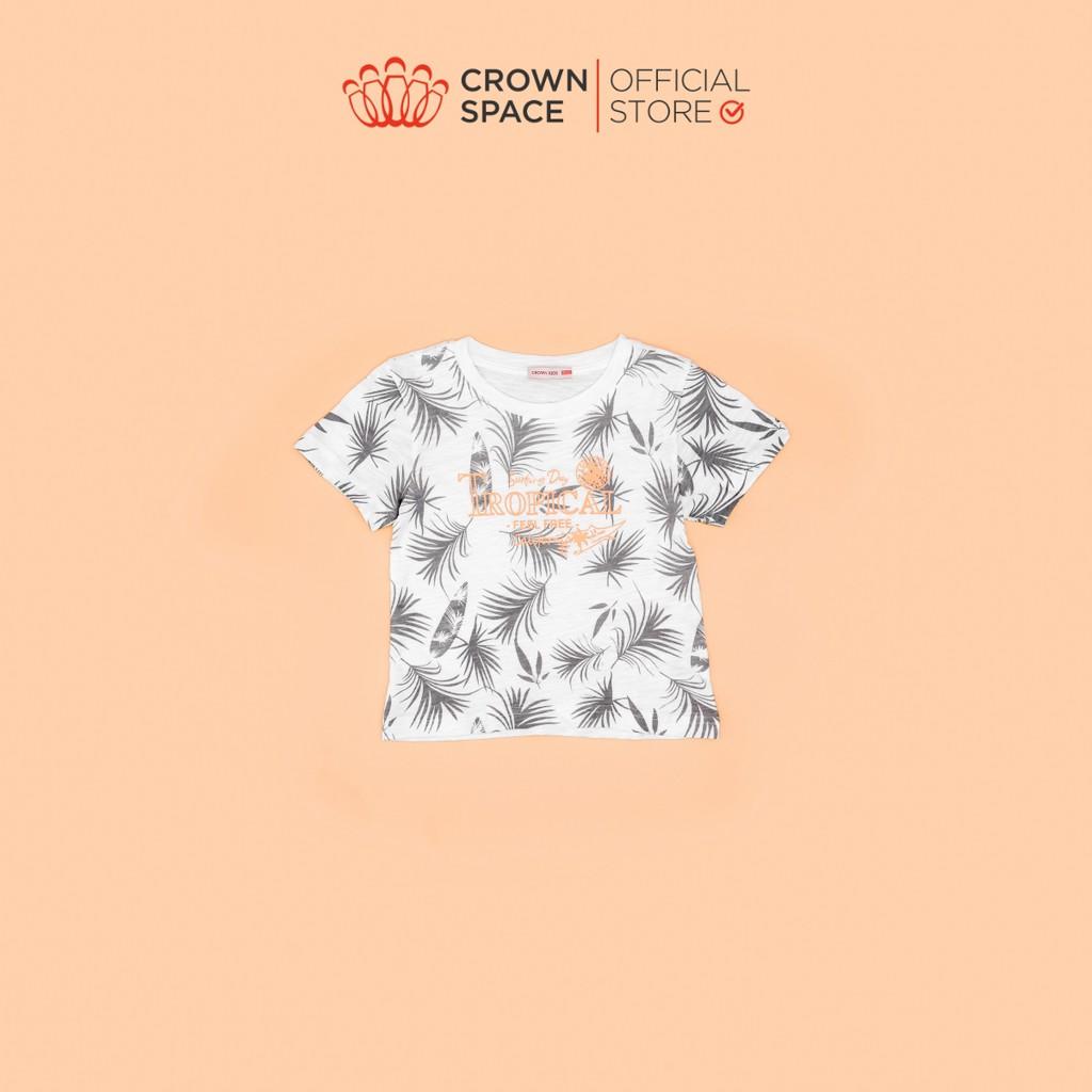 Áo Phông Tropical Cho Bé Trai Crown Kids Fashion CKBS2110803 TShirt Vải Cotton Thoáng Mát Từ Size 2-9