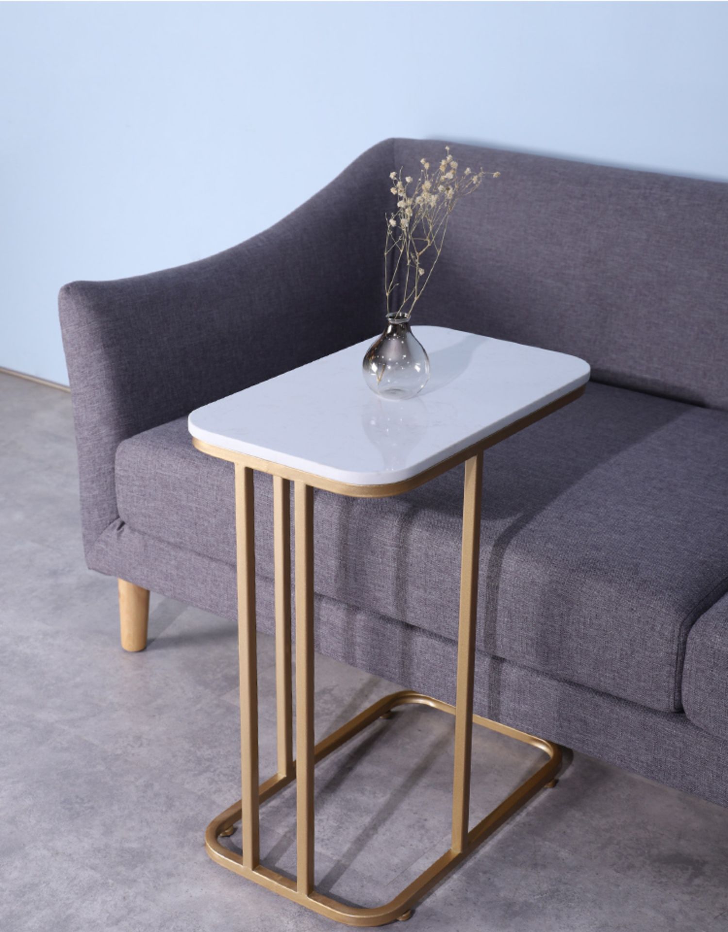 Bàn Trà Đá, Táp Trà Đá Sofa Mặt Đá Ceramic Siêu Đẹp Chân Sắt Sơn Tĩnh Điện Bền Bỉ KT D40xH50