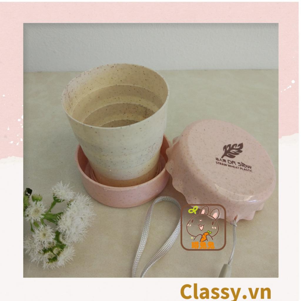 Ly nước ngũ cốc gấp gọn  Classy nhiều màu, tiện lợi mang theo khi du lịch, đi chơi, đi học PK1280