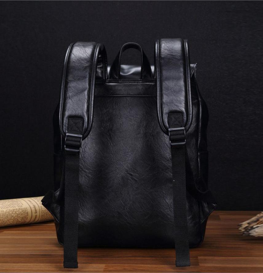 Men's Crazy Horse Leather Backpack Retro student Bag
