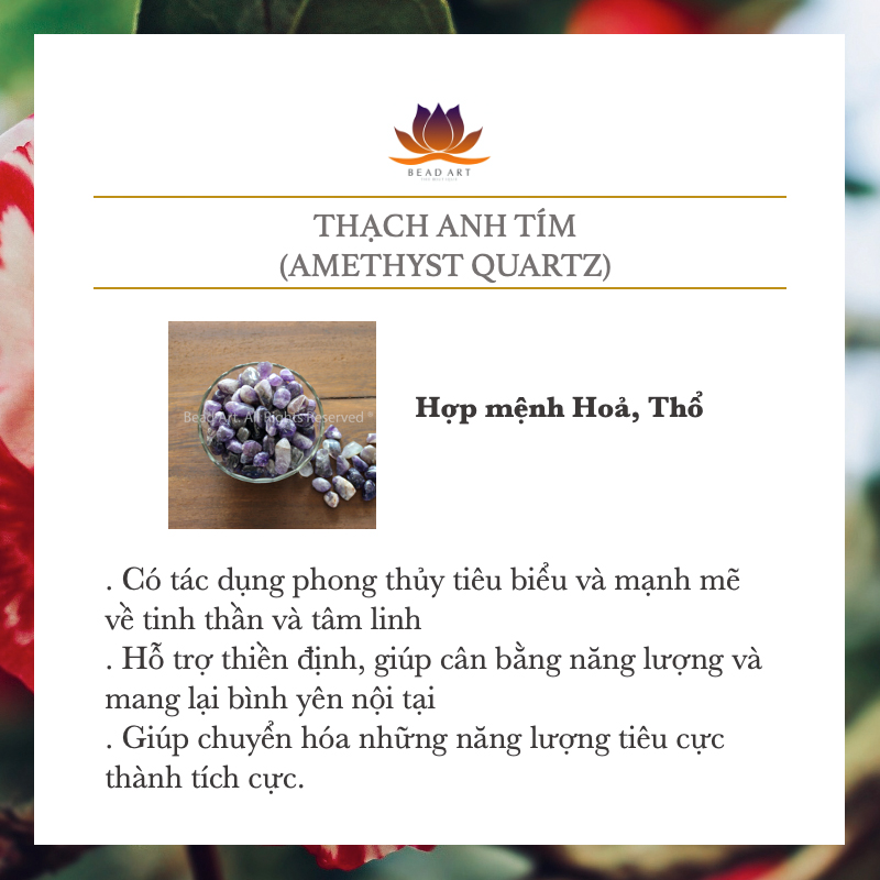 Chuỗi 6MM Quấn 3 Vòng Đá Thạch Anh Tím Đậm, Amethyst Tự Nhiên, Vòng Tay, Phong Thuỷ, Chuỗi Hạt, Trang Sức, Hợp Mệnh Thổ, Hỏa - Bead Art