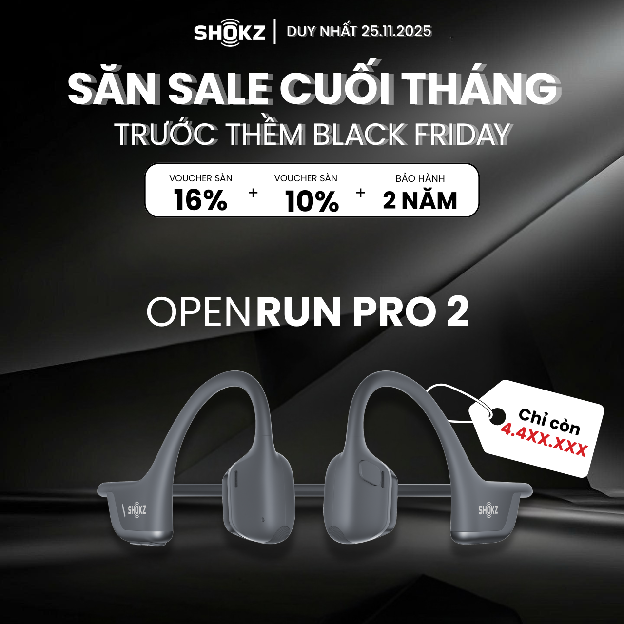 [MỚI] Tai Nghe Bluetooth Thể Thao Truyền Âm Thanh Qua Xương SHOKZ OPENRUN PRO 2 S820 - Bảo Hành 2 Năm - Hàng Chính Hãng