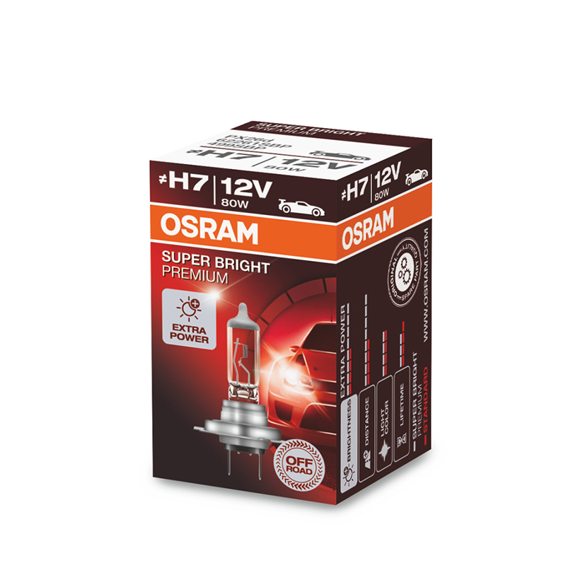 Bóng đèn halogen OSRAM SUPER BRIGHT PREMIUM H7 12v 80w (Hộp giấy 1 cái)