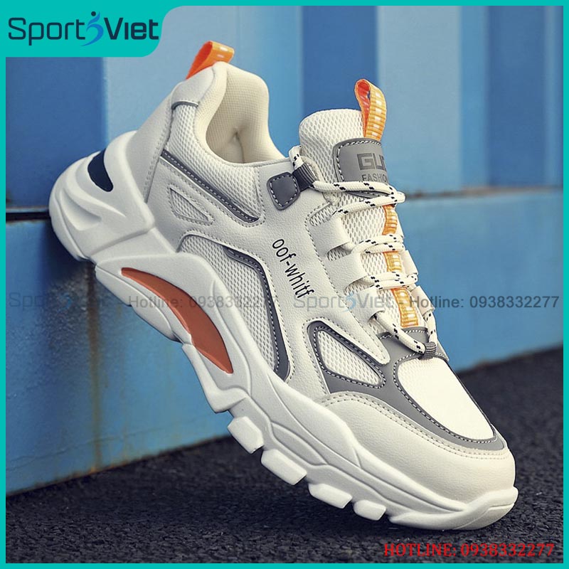 Giày Sneaker nam, giày thể thao nam thấp cổ, đế cao su non siêu nhẹ - Hàng loại 1